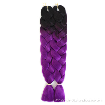 Wholesale Premium Fiber 32 Inch 330G Two Tone Color Synthetic Hair Jumbo Braid Wig